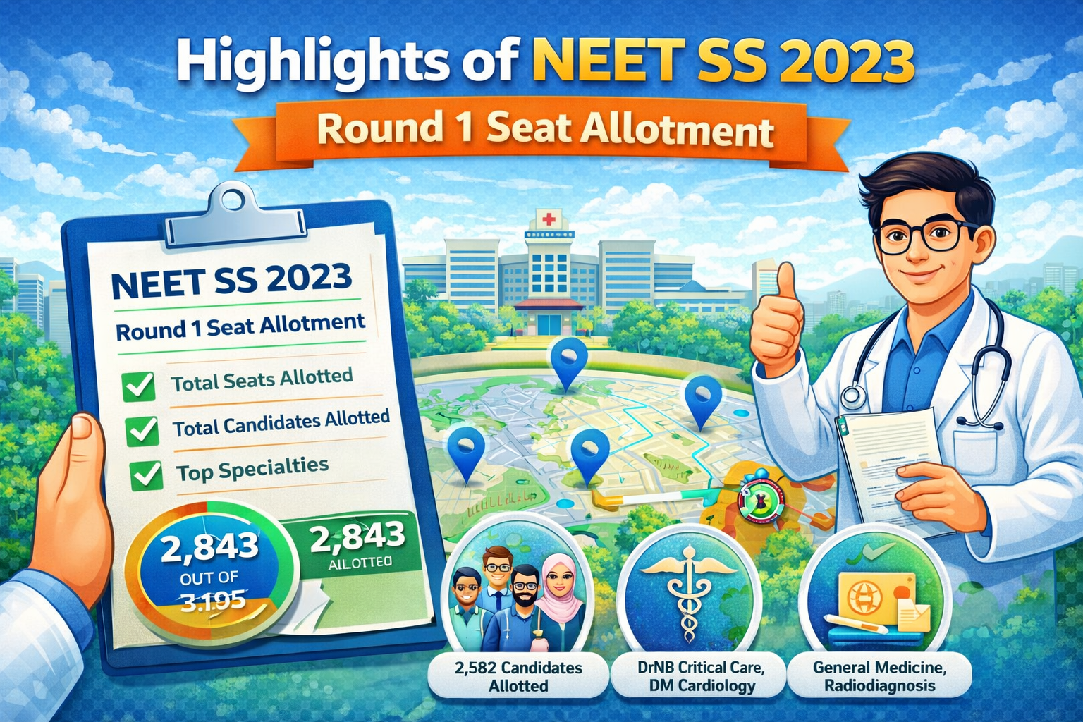 Highlights of NEET SS 2023 Round 1 Seat Allotment